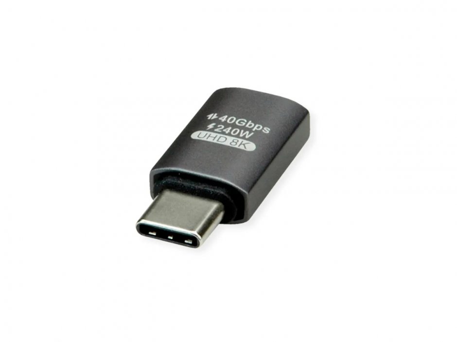 Imagine Adaptor USB 4 Gen3x2 type C 240W T-M Aluminiu, Roline 12.03.2931