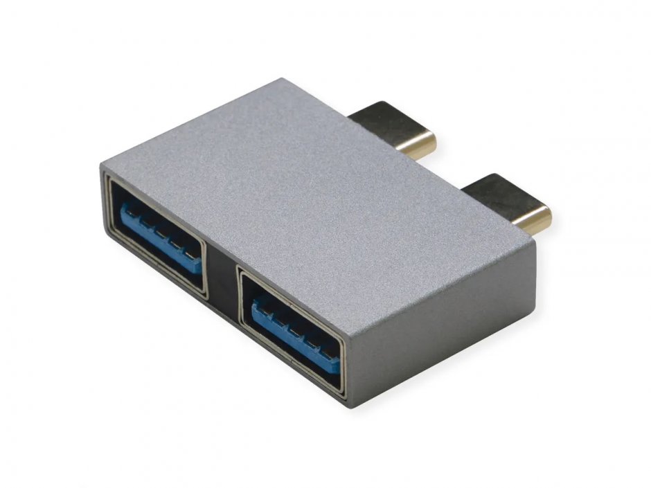 Imagine Adaptor 2 x USB 3.2 Gen2 type C la 2 x USB-A T-M, Roline 12.03.2947