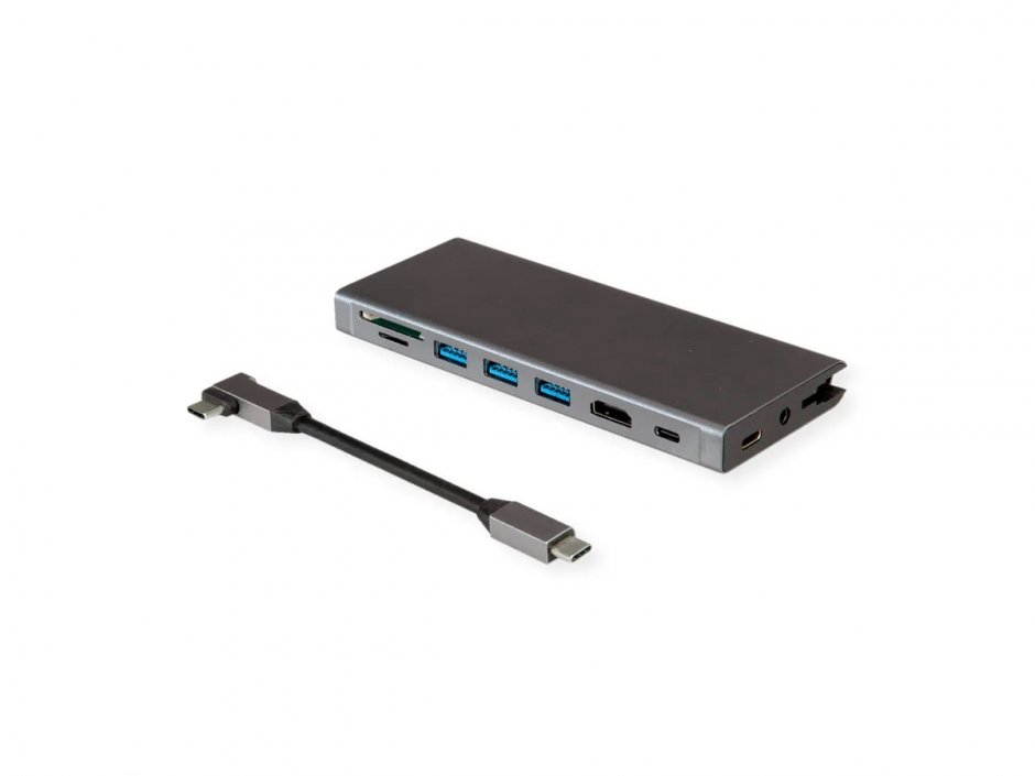Imagine Docking station USB type C la HDMI 4K60HZ/3xUSB 3.2-A/USB type C/SD/TF/LAN RJ45/jack 3.5mm + PD, Value 12.99.1138
