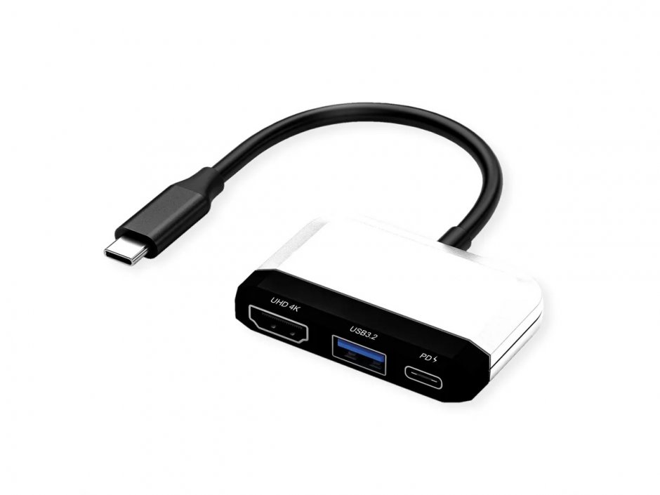 Imagine Docking station USB type C la HDMI 4K30Hz, 1 x USB 3.2-A, 1 x Type C (PD), Value 12.99.3199