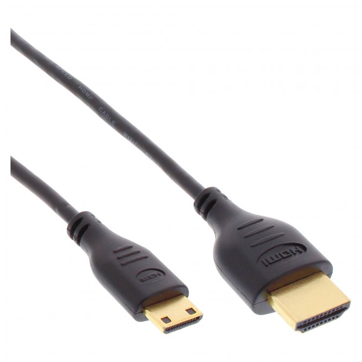 Imagine Cablu slim mini HDMI-C la HDMI 4K60Hz 0.3m, InLine IL17533C