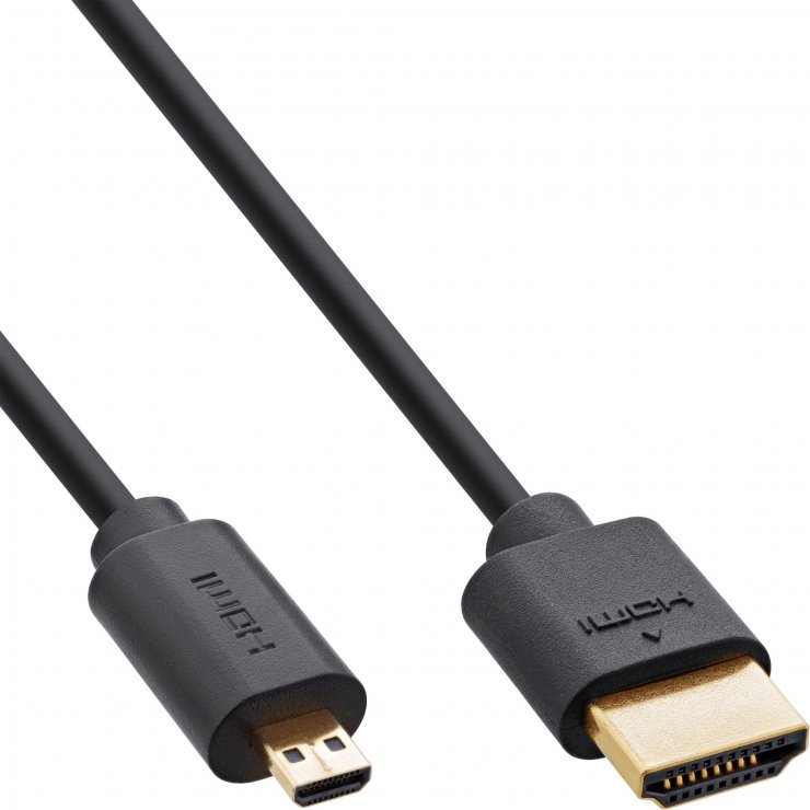 Imagine Cablu slim HDMI la micro HDMI-D 8K120Hz/4K144Hz 0.5m, InLine IL17955D