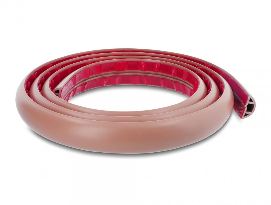 Imagine Canal cablu flexibil PVC cu adeziv 50x14 mm - lungime 2m Maro, Delock 20764