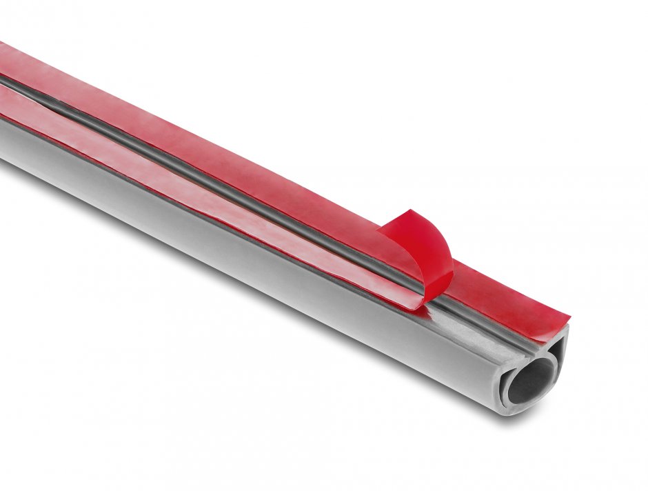 Imagine Canal cablu flexibil PVC cu adeziv 20x10 mm - lungime 2m Gri, Delock 20765