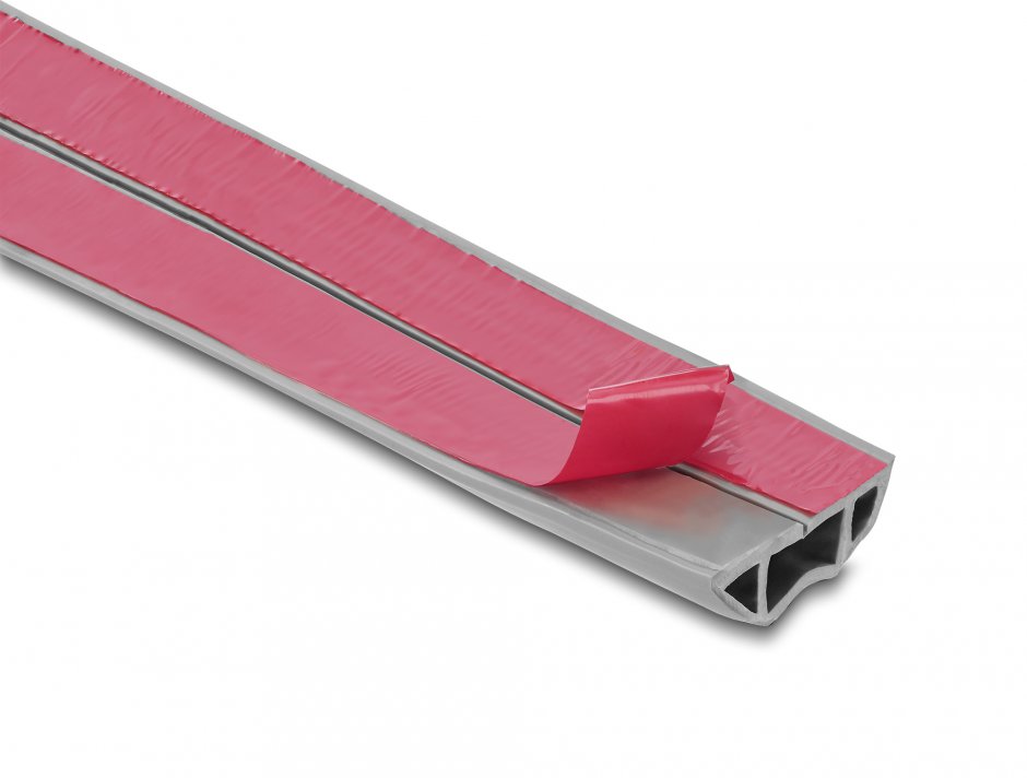 Imagine Canal cablu flexibil PVC cu adeziv 50x14 mm - lungime 2m Gri, Delock 20767