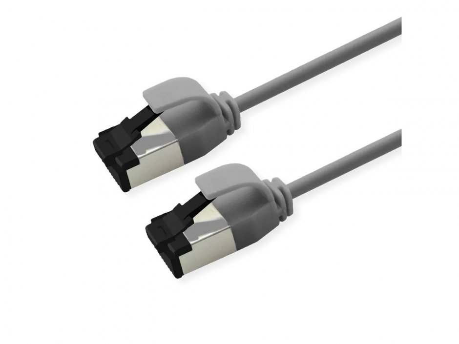Imagine Cablu de retea RJ45 Slim U/FTP Cat. 8.1 (Class I) LSOH 1m Gri, Roline 21.15.3213