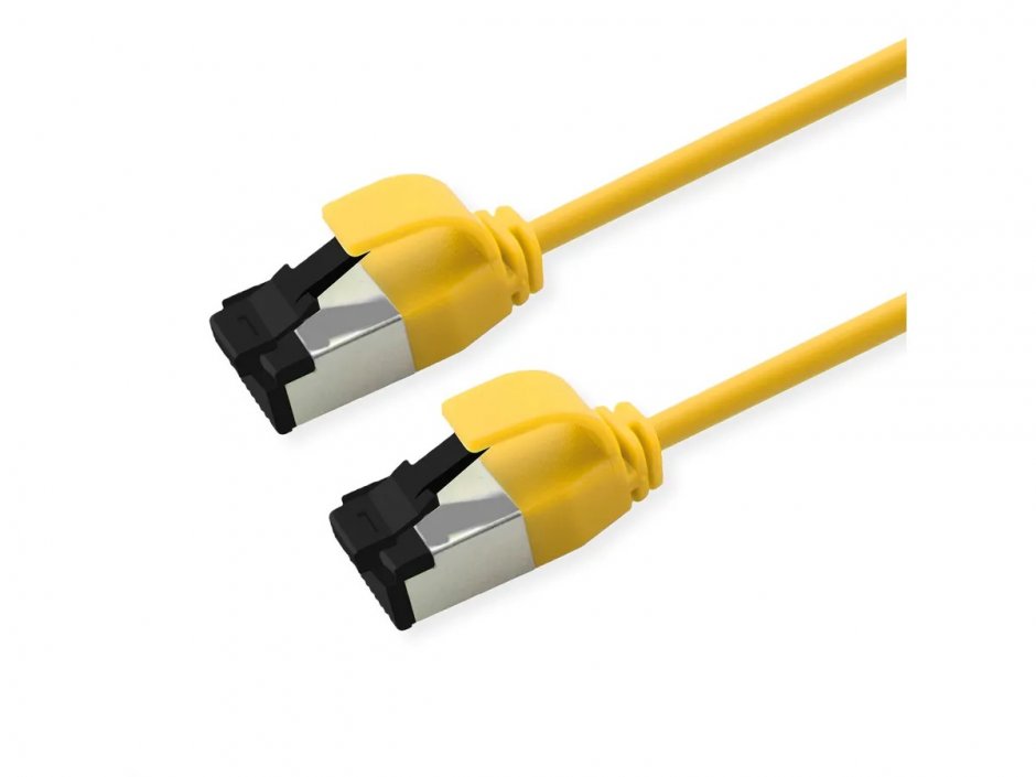Imagine Cablu de retea RJ45 Slim U/FTP Cat. 8.1 (Class I) LSOH 0.3m Galben, Roline 21.15.3231
