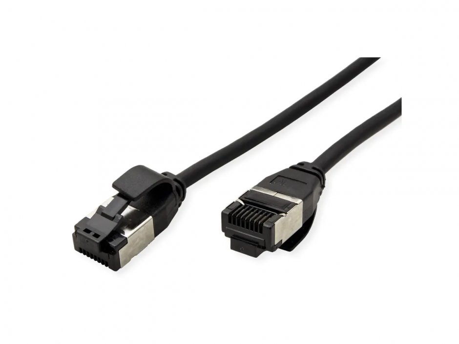 Imagine Cablu de retea RJ45 Slim U/FTP Cat. 8.1 (Class I) LSOH 0.5m Negru, Roline 21.15.3262