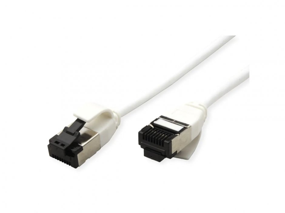 Imagine Cablu de retea RJ45 Slim U/FTP Cat. 8.1 (Class I) LSOH 0.15m Alb, Roline 21.15.3270