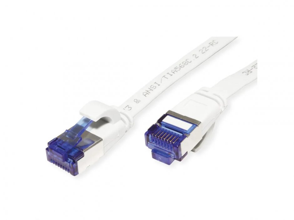 Imagine Cablu de retea RJ45 extra flat FTP cat.6A 3m Alb, Value 21.99.2163