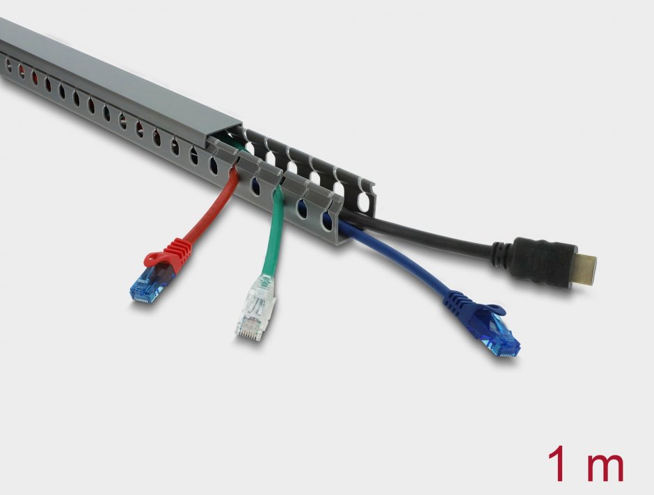 Imagine Canal cablu 30x30mm - lungime 1m Gri, Delock 22028