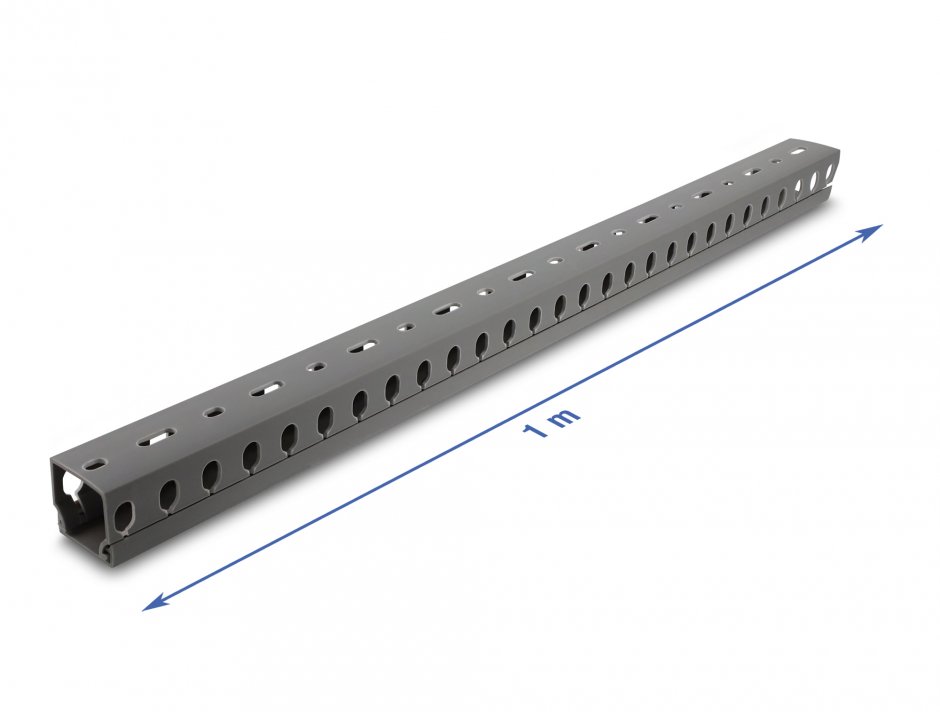 Imagine Canal cablu 30x30mm - lungime 1m Gri, Delock 22028