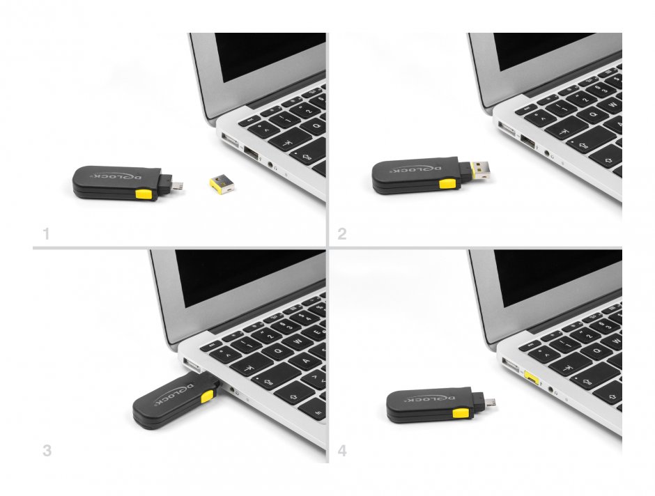 Imagine Set 4 buc USB-A port blocker + cheie, Delock 22031