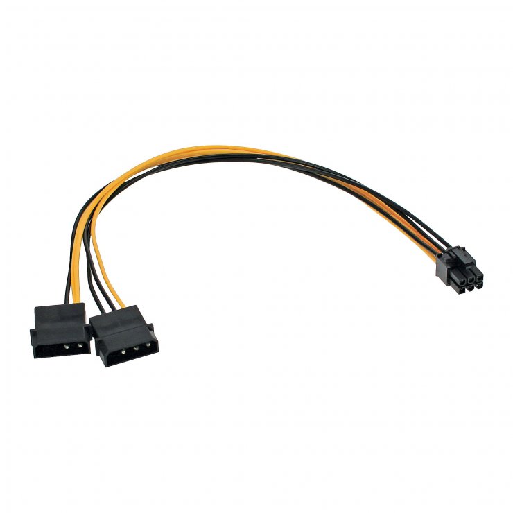 Imagine Cablu alimentare PCI Express 6 pini la 2 x Molex 0.25m, InLine IL26628