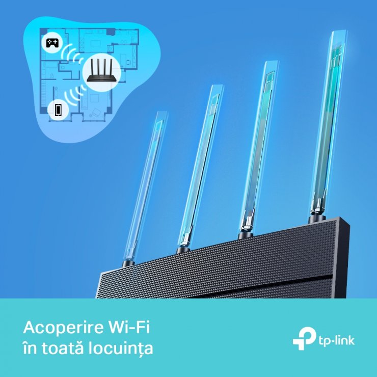 Imagine Router Gigabit Dual-Band Wi-Fi 6 AX1500, TP-LINK ARCHER AX17