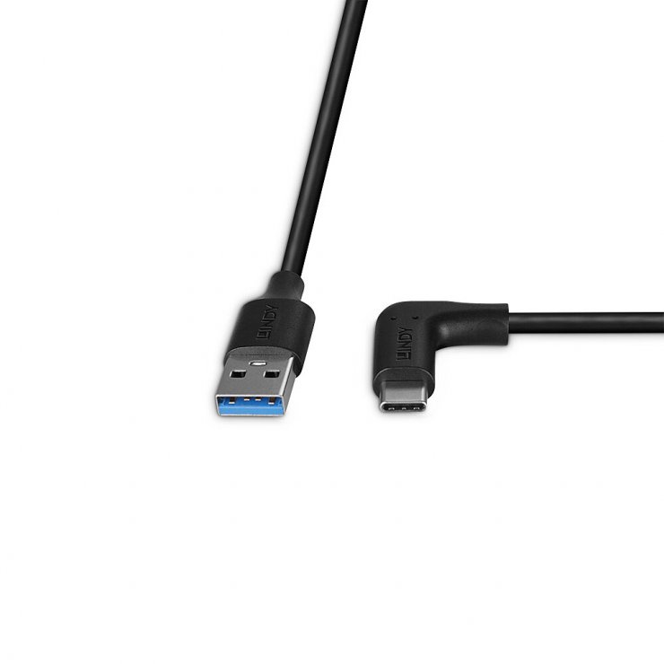 Imagine Cablu USB 3.2-A la USB type C drept/unghi 90 grade 0.5m, Lindy L32012