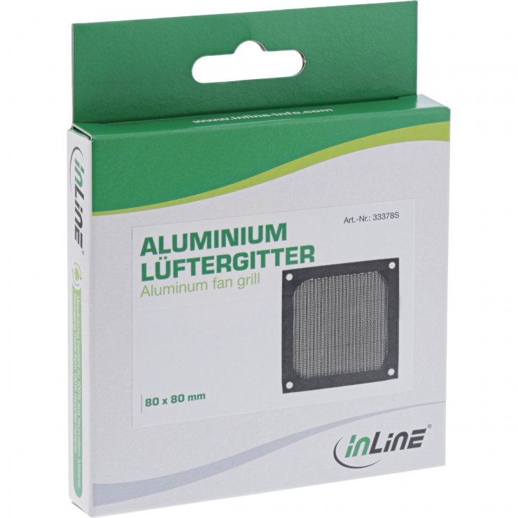 Imagine Filtru aluminiu pentru ventilator 80x80mm Negru, InLine IL33378S