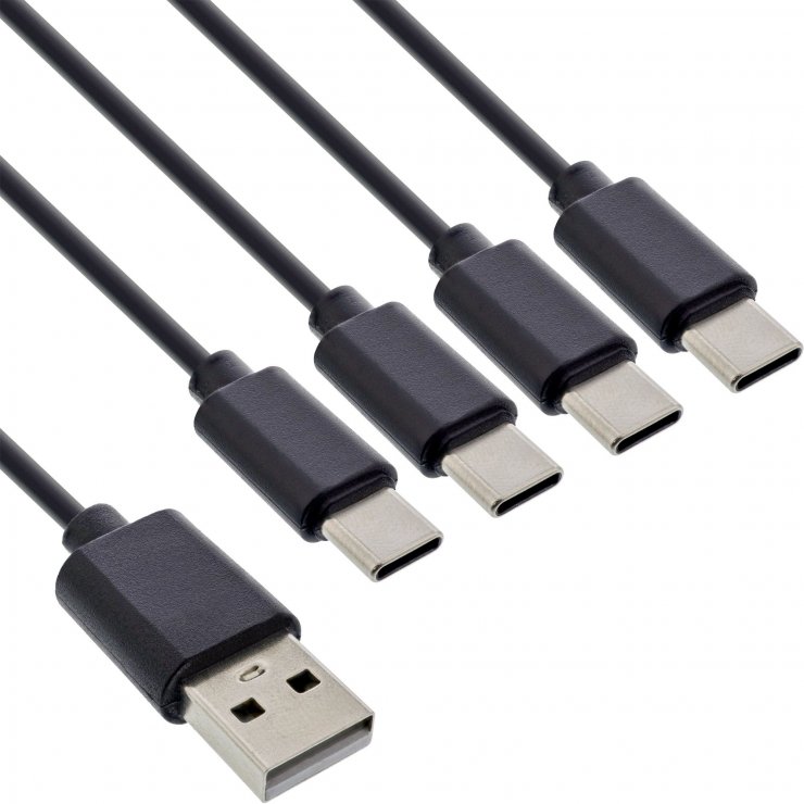 Imagine Cablu de alimentare USB-A la 4 x USB type C 0.5m, InLine IL35146