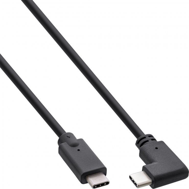 Imagine Cablu USB 3.2 Gen2 type C drept/unghi 90 grade T-T 0.3m, InLine IL35707W