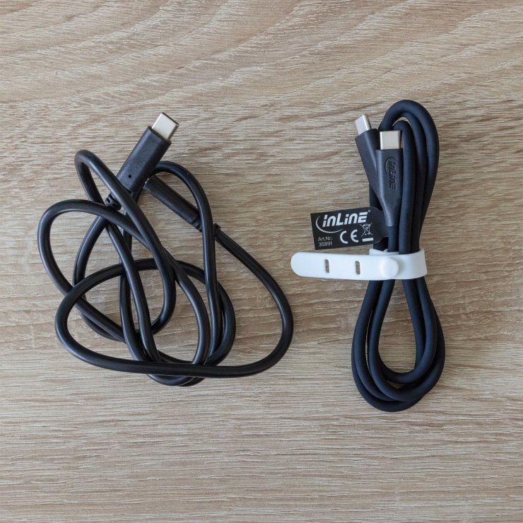 Imagine Cablu USB 2.0 type C fast charging silicon 100W Negru 2m, InLine IL35892