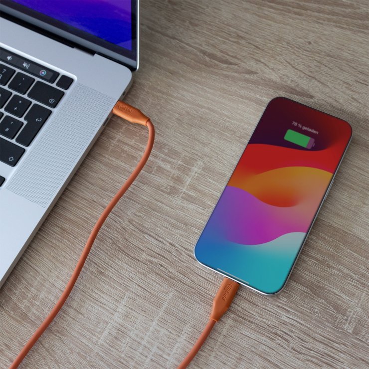 Imagine Cablu USB 2.0 type C fast charging silicon 100W Orange 2m, InLine IL35892O