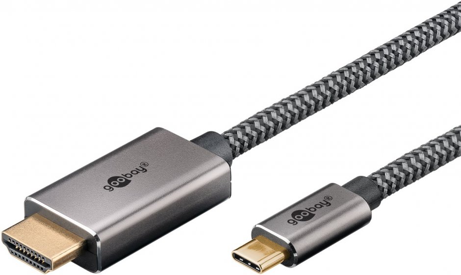 Imagine Cablu USB type C la HDMI 4K60Hz T-T 2m brodat, Goobay G75700