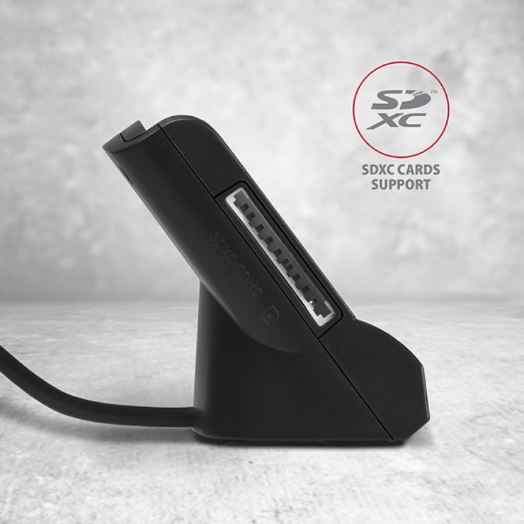 Imagine Stand/Cititor de carduri USB-A 2.0 la Smart Card/carte identitate + SD/microSD/SIM, Axagon CRE-SM2
