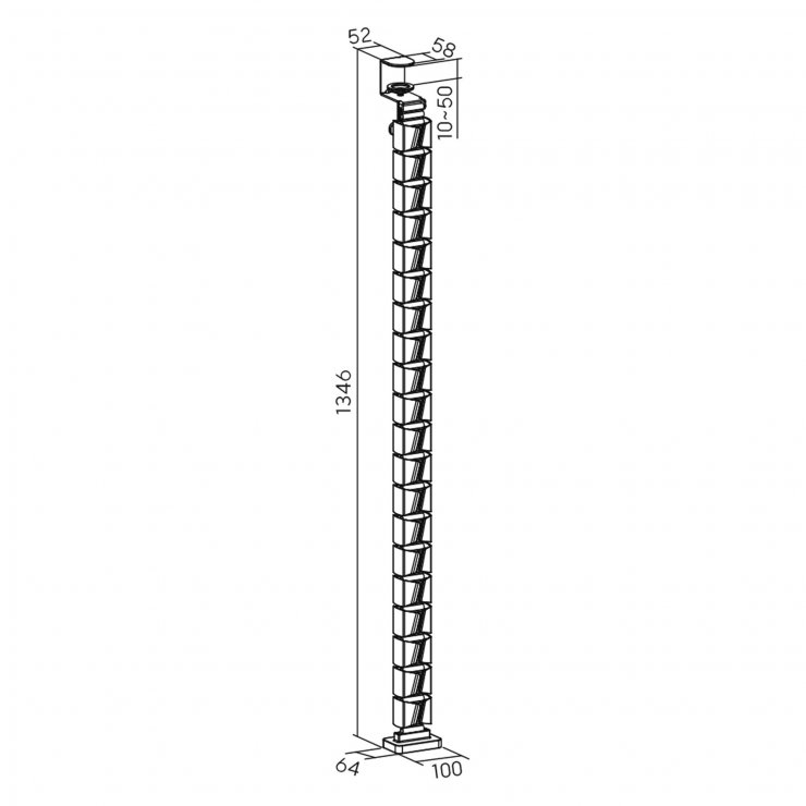 Imagine Organizator cabluri/canal cablu inaltime reglabila max. 1.34m Negru, InLine IL59996D