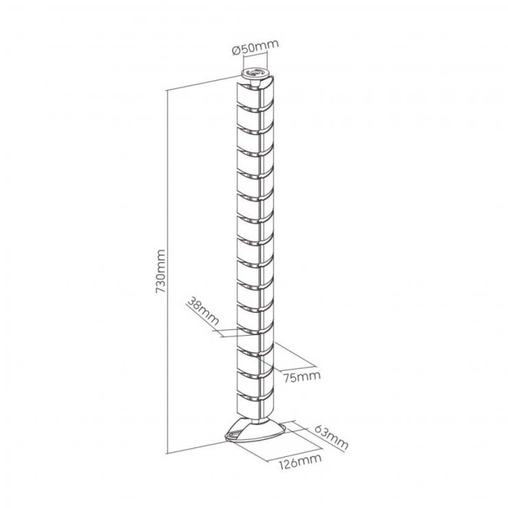 Imagine Organizator cabluri/canal cablu 0.8m Silver, InLine IL59997B