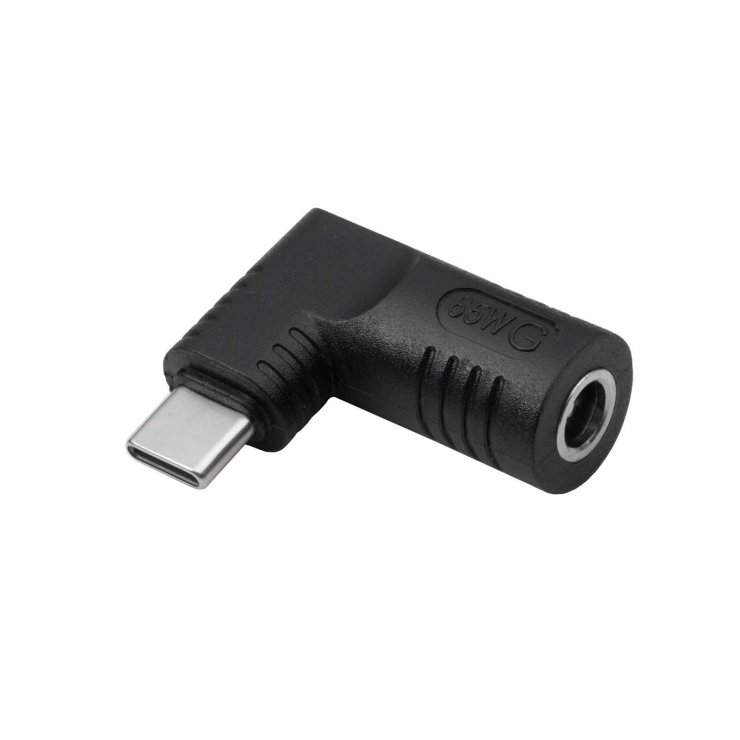 Imagine Adaptor USB type C la DC 5.5 x 2.1mm 65W T-M, Akyga AK-ND-D07