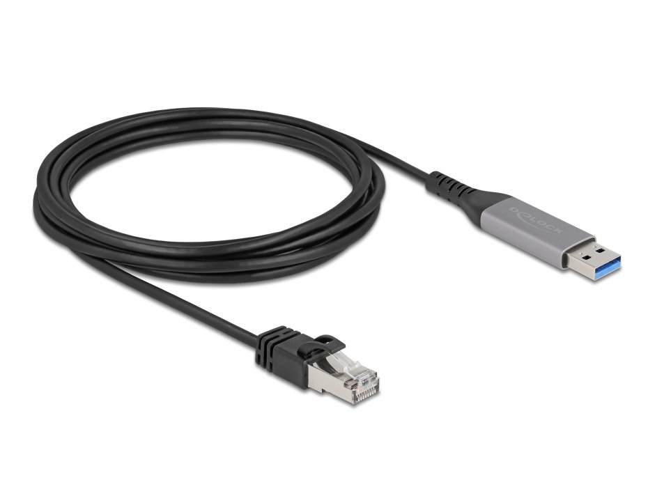 Imagine Cablu de retea USB 3.1-A la RJ45 Gigabit LAN 3m, Delock 60757