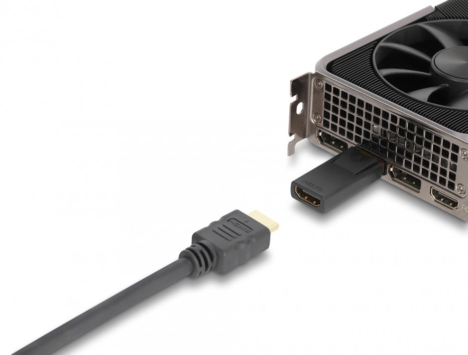 Imagine Adaptor activ DisplayPort la HDMI T-M 4K60Hz cu HDR, Delock 61086