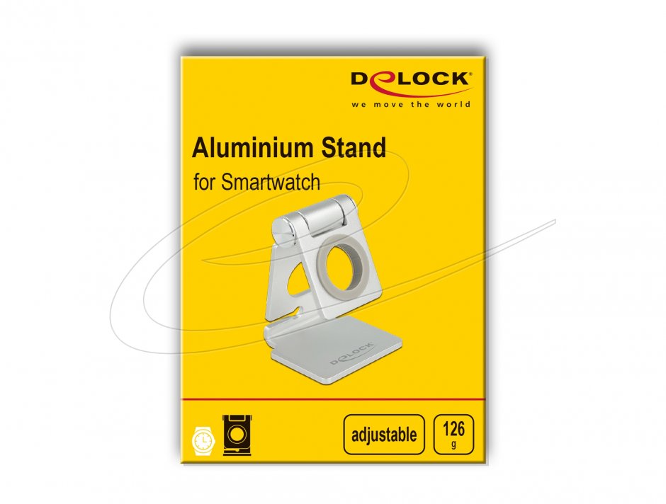 Imagine Suport ajustabil de birou pentru smartwatch Argintiu, Delock 18428
