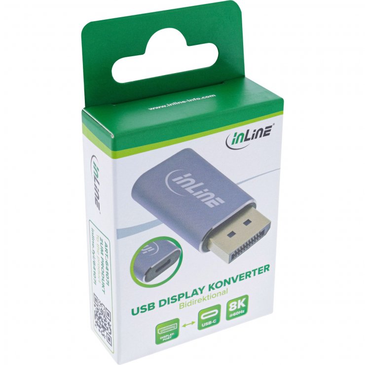 Imagine Adaptor DisplayPort la USB-C 8K60Hz/4K240Hz T-M bidirectional, InLine IL64107I