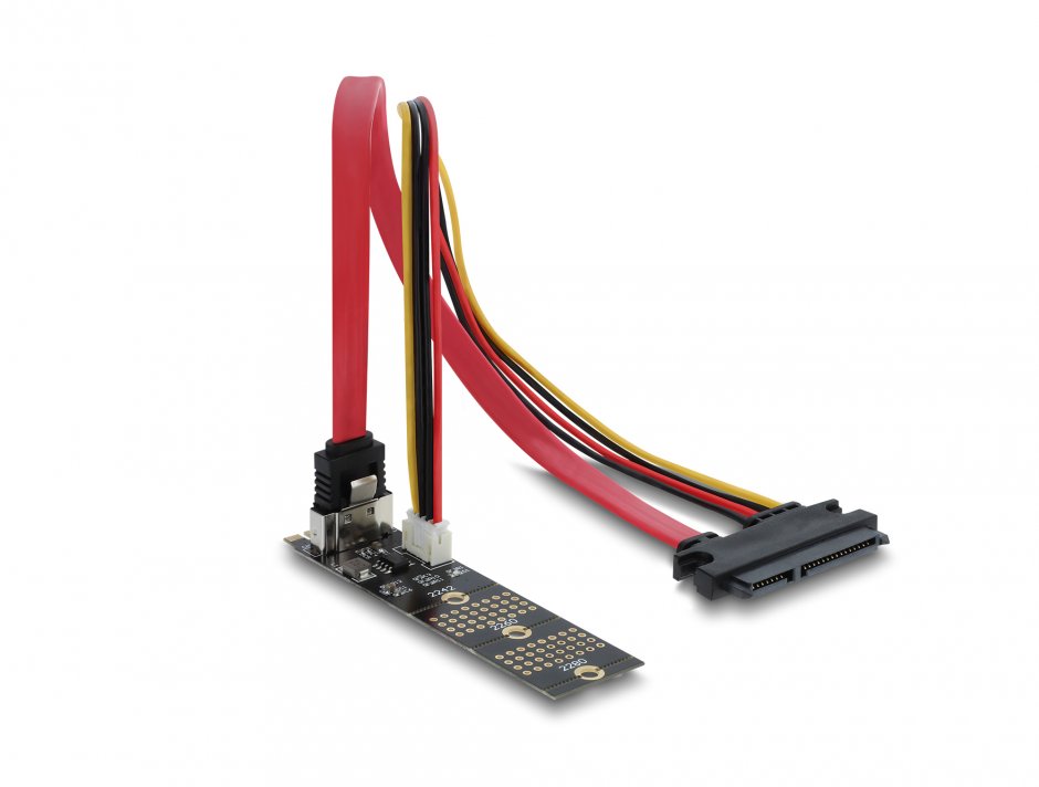 Imagine Adaptor M.2 Key B la SATA 7 pini vertical, Delock 64290