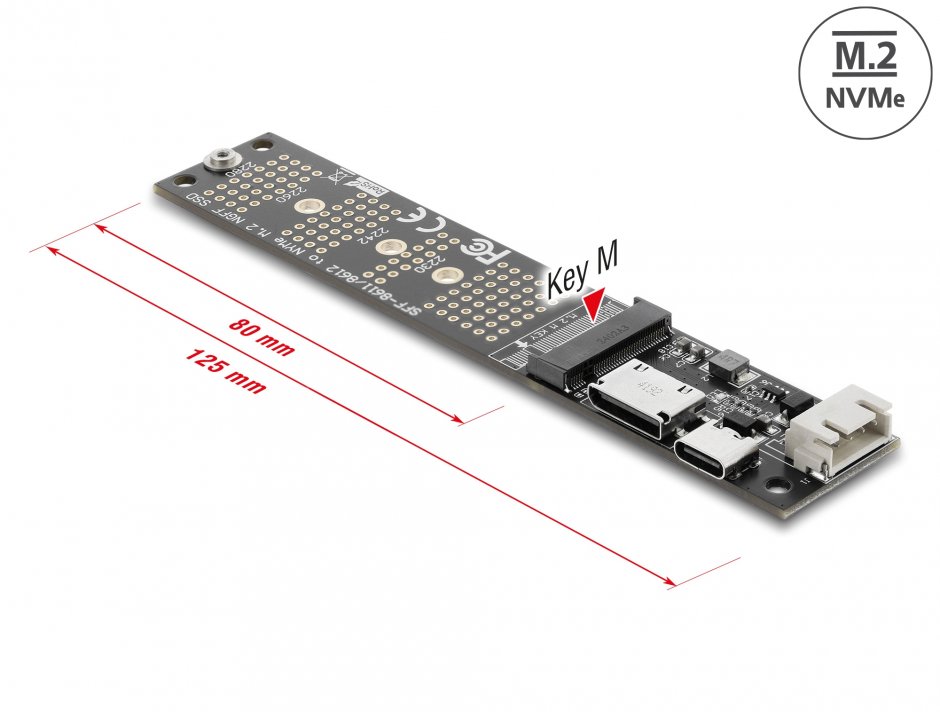 Imagine Convertor OCuLink la M.2 Key M NVMe SSD, Delock 64291