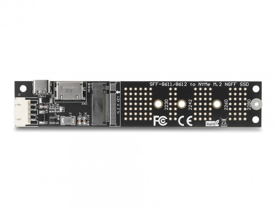 Imagine Convertor OCuLink la M.2 Key M NVMe SSD, Delock 64291