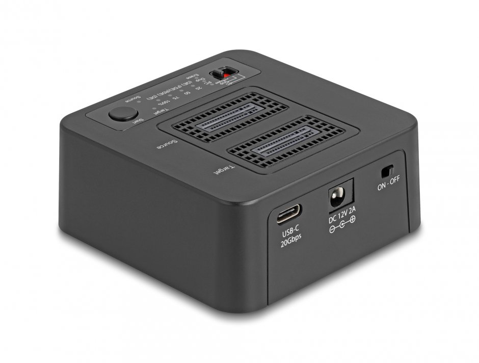 Imagine Docking station pentru 2 x M.2 NVMe PCIe SSD cu functie de Clona/Erase, Delock 64300