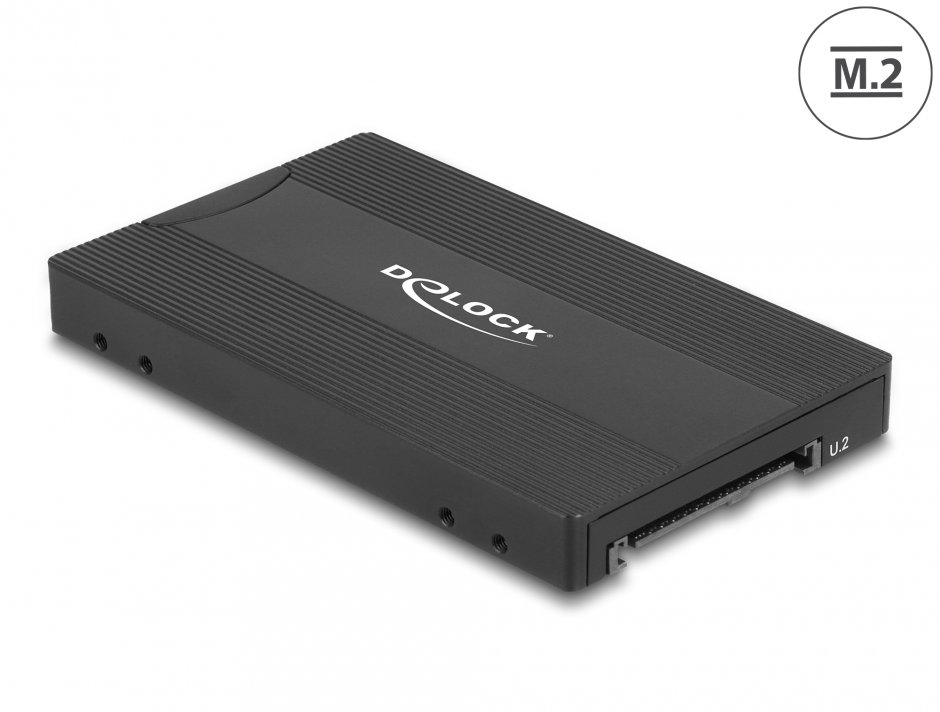 Imagine Rack extern M.2 Key M NVMe SSD la U.2 sau M.2 Key B SATA SSD la SATA, Delock 64301