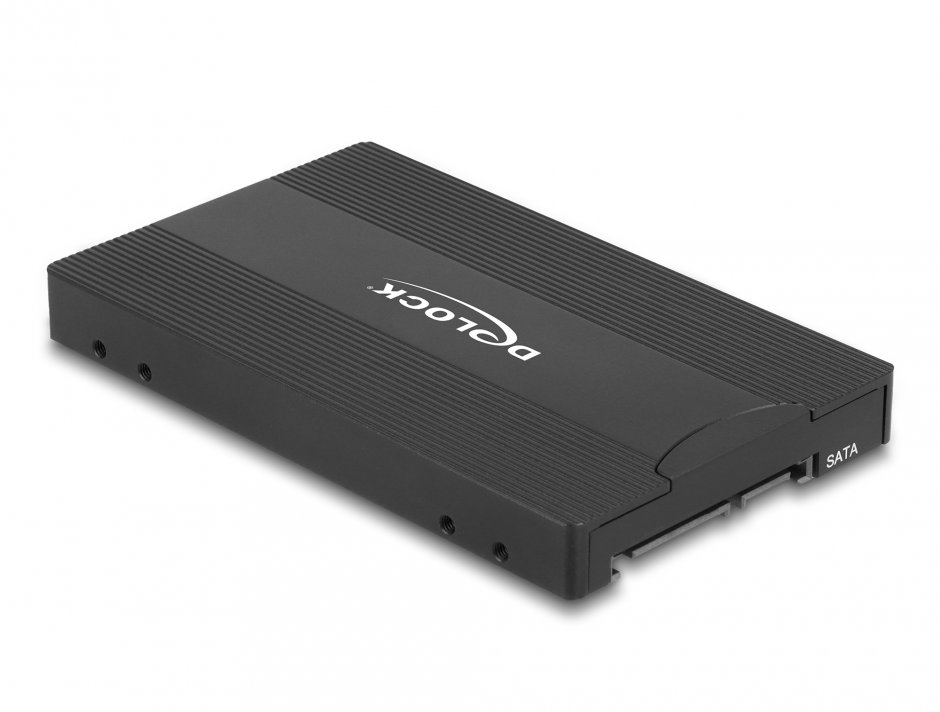 Imagine Rack extern M.2 Key M NVMe SSD la U.2 sau M.2 Key B SATA SSD la SATA, Delock 64301