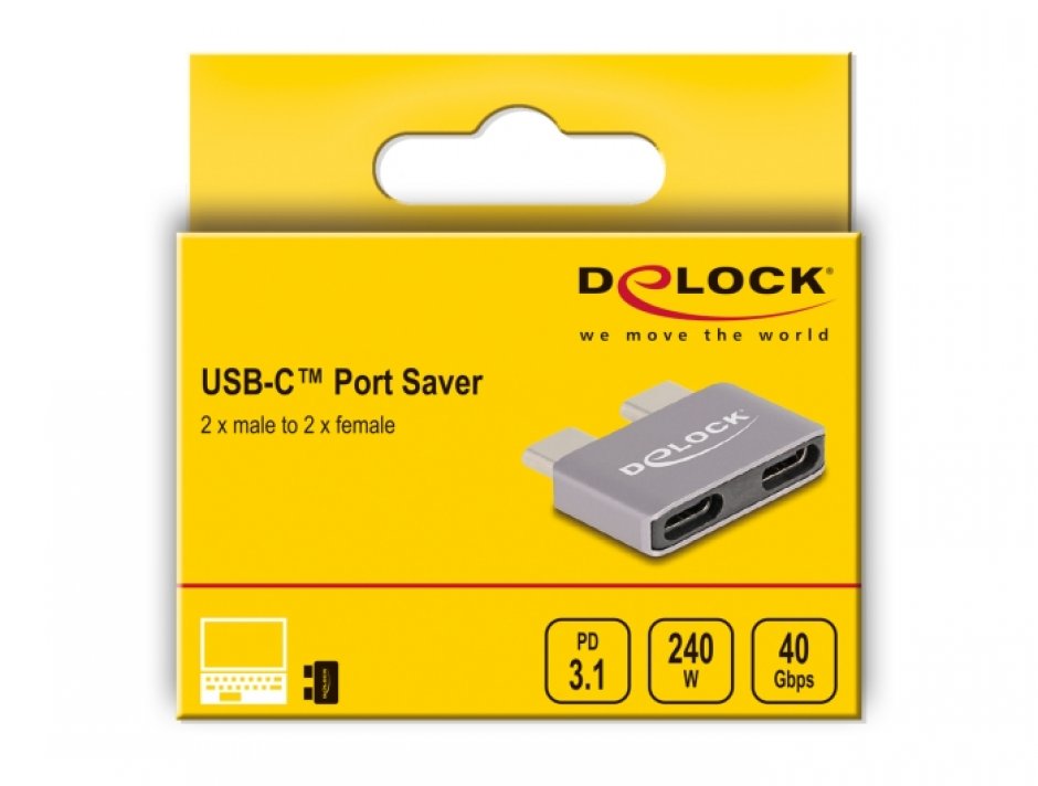 Imagine Adaptor metalic port saver USB4 type C T-M, Delock 60055