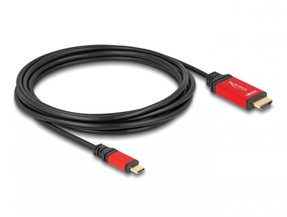 Imagine Cablu USB type C la HDMI (DP Alt Mode) 8K60Hz/4K240Hz T-T HDR 3m, Delock 80097