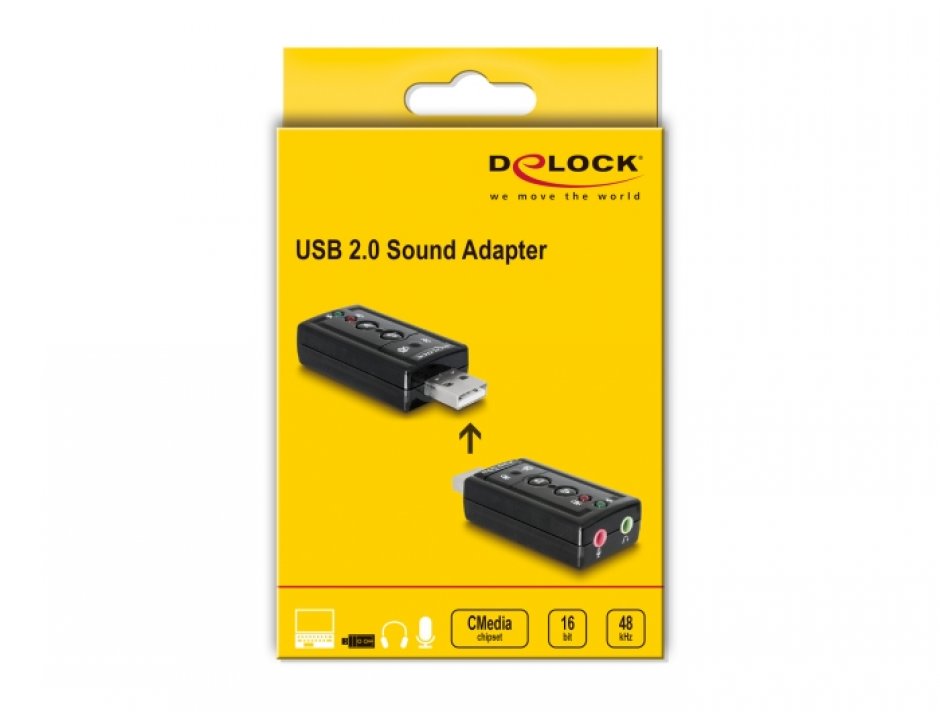 Imagine Placa de sunet USB, 7.1, Delock 61645