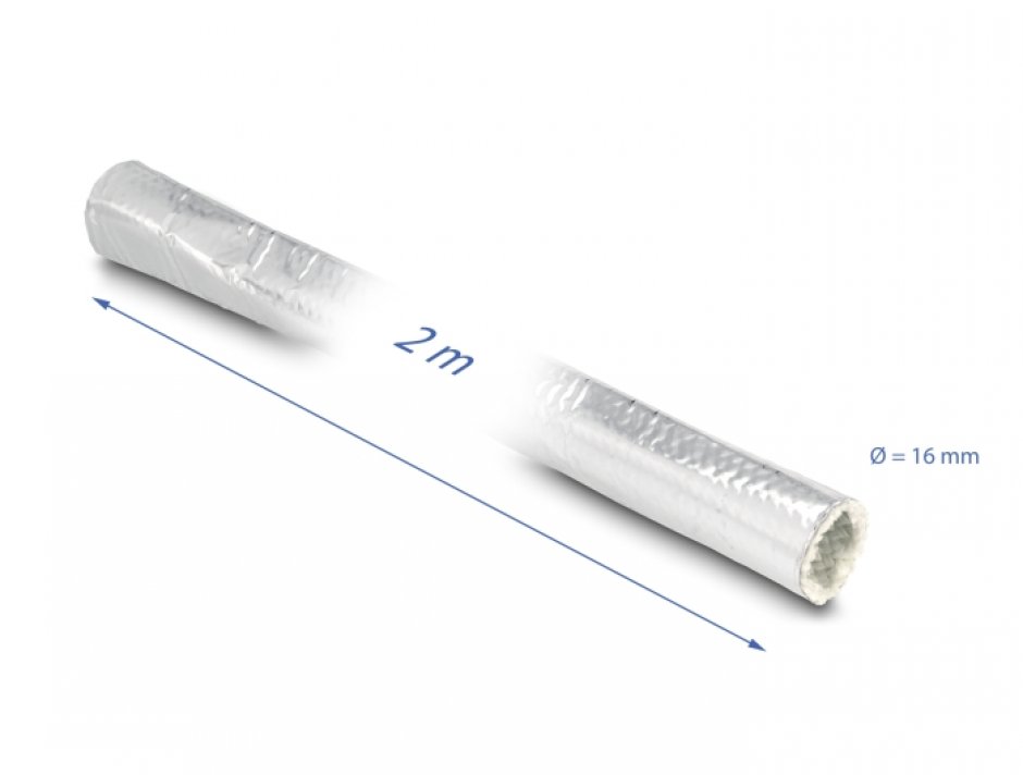 Imagine Organizator cabluri/manson din fibra de sticla si aluminiu 2m x 16mm, Delock 19003