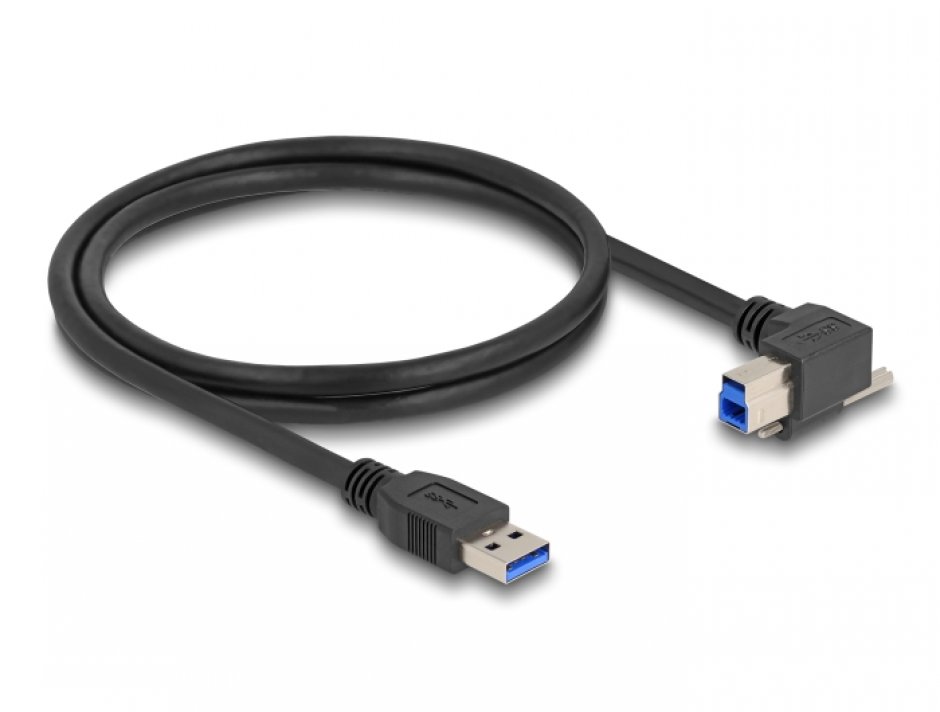 Imagine Cablu USB 3.2-A la USB-B unghi T-T 1m, Delock 80484