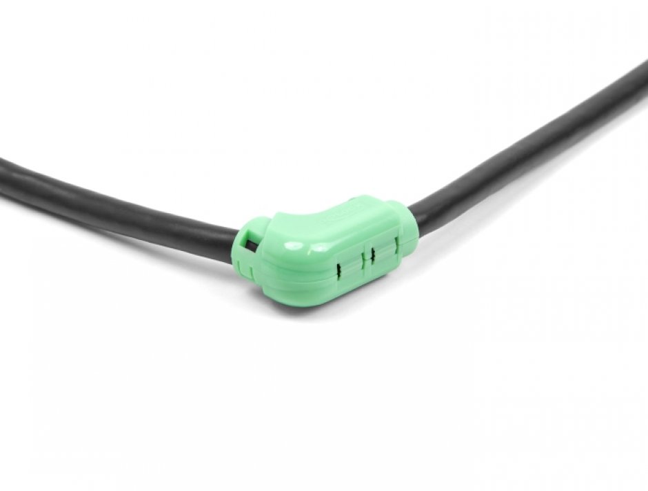 Imagine Set 8 buc clips pentru indoire cablu unghi 90 grade Verde, Delock 88125