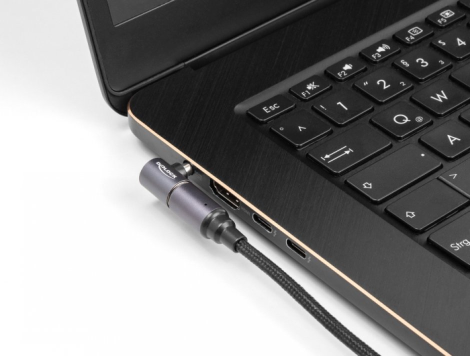 Imagine Adaptor de incarcare laptop USB type C la conector magnetic 15cm 60W, Delock 80781