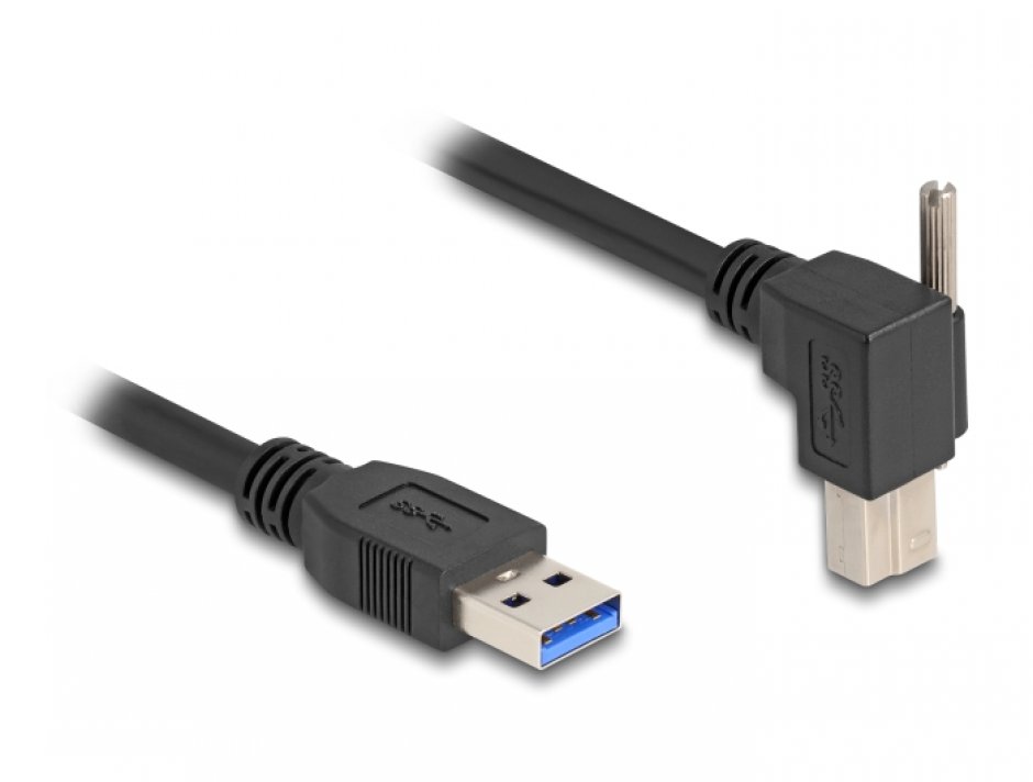 Imagine Cablu USB 3.2-A la USB-B unghi T-T 1m, Delock 80484