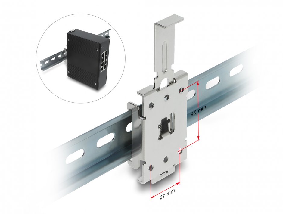 Imagine Adaptor pentru sina DIN, Delock 66332