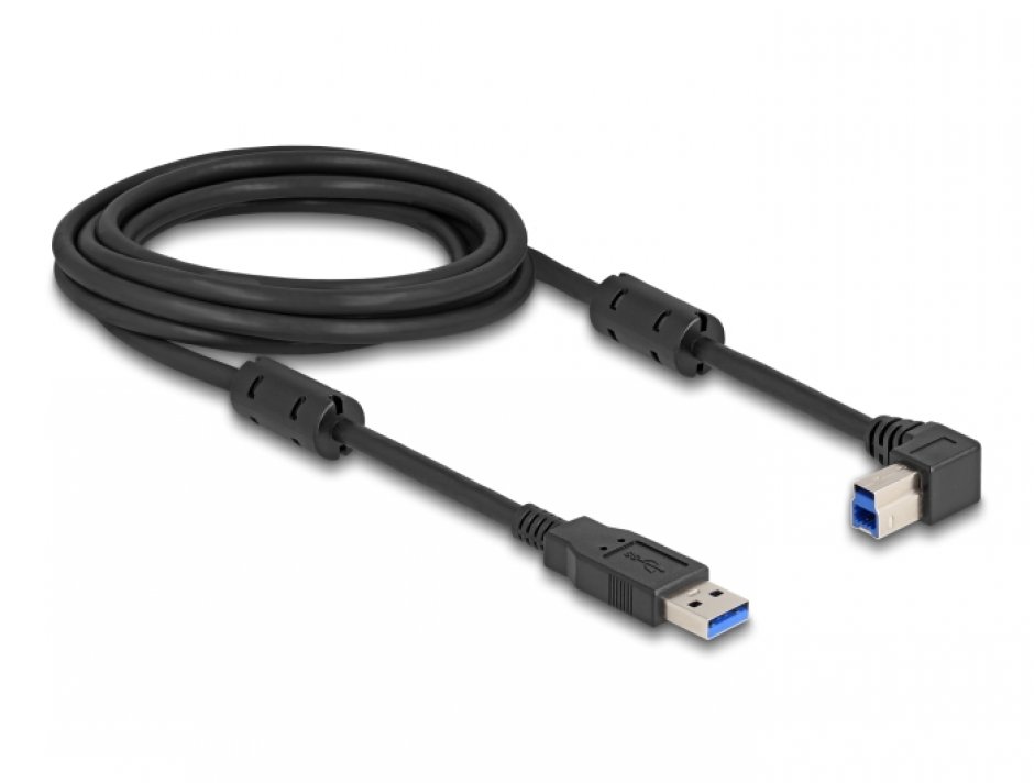 Imagine Cablu USB 3.0-A la USB-B drept/unghi dreapta 3m, Delock 81110